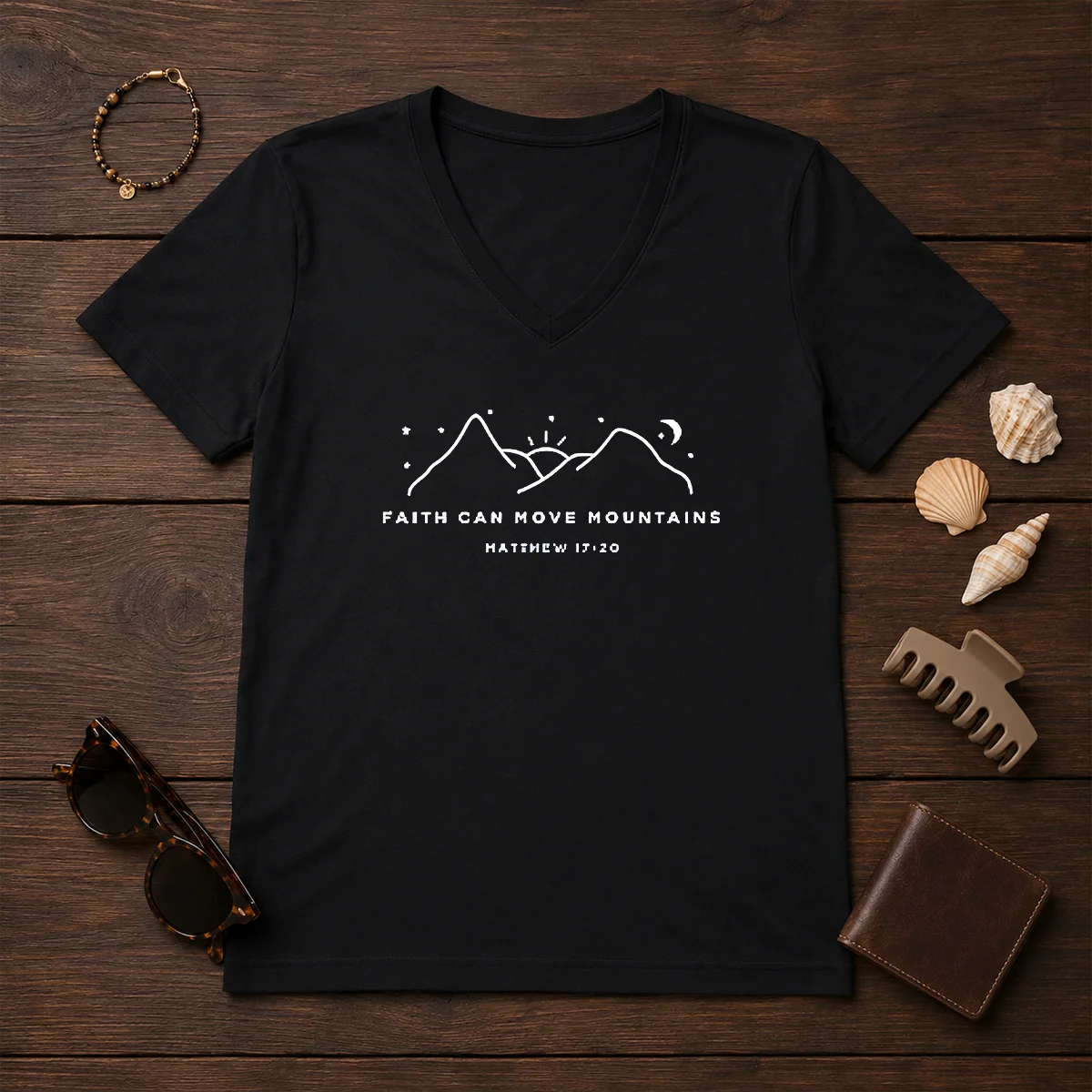 Pretty Faith Can Move Mountains Matthew 17 20 Mountain Shirt - Image 2