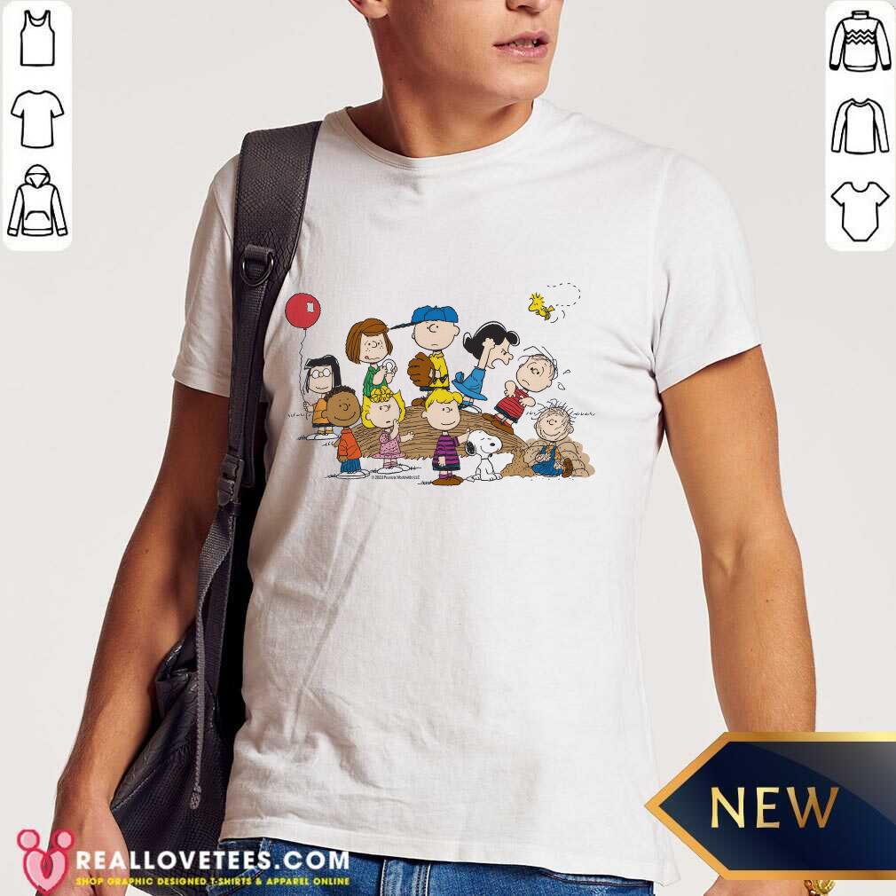 Peanuts Gang Baseball Mound Adult T-shirt