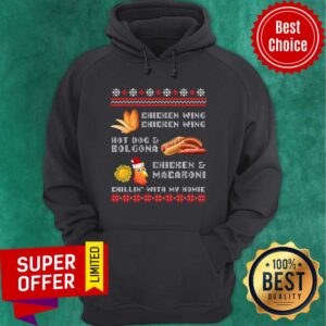 Alternative view of Cooked Chicken Wing Chicken Wing Hot Dog Bolgona Ugly Xmas Shirt