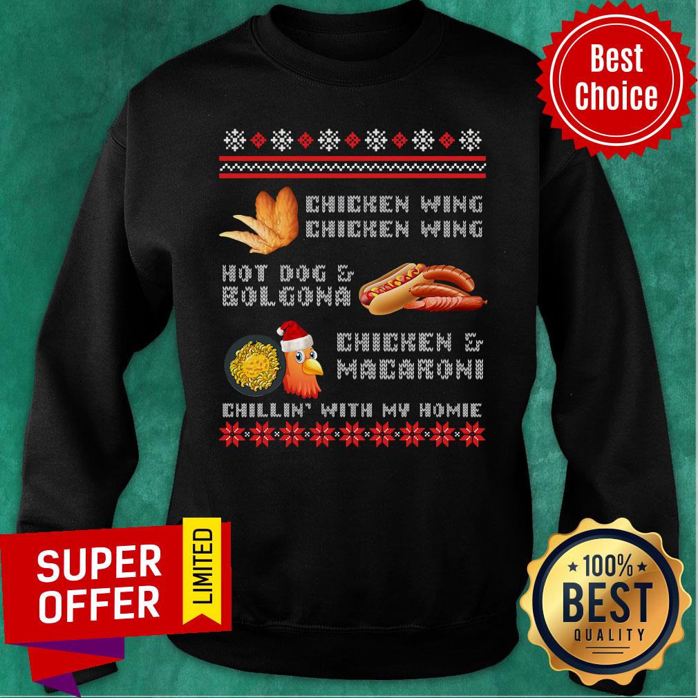 Cooked Chicken Wing Chicken Wing Hot Dog Bolgona Ugly Xmas Shirt - Image 4