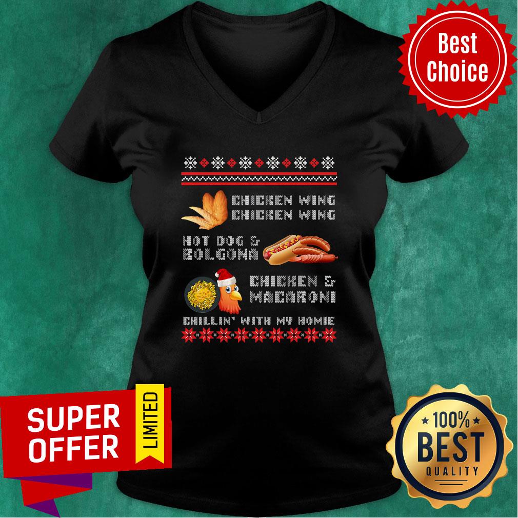 Cooked Chicken Wing Chicken Wing Hot Dog Bolgona Ugly Xmas Shirt - Image 5