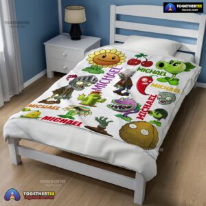 Alternative view of Official Pretty Plants Vs Zombies Characters Blanket Fleece Customized Blanket