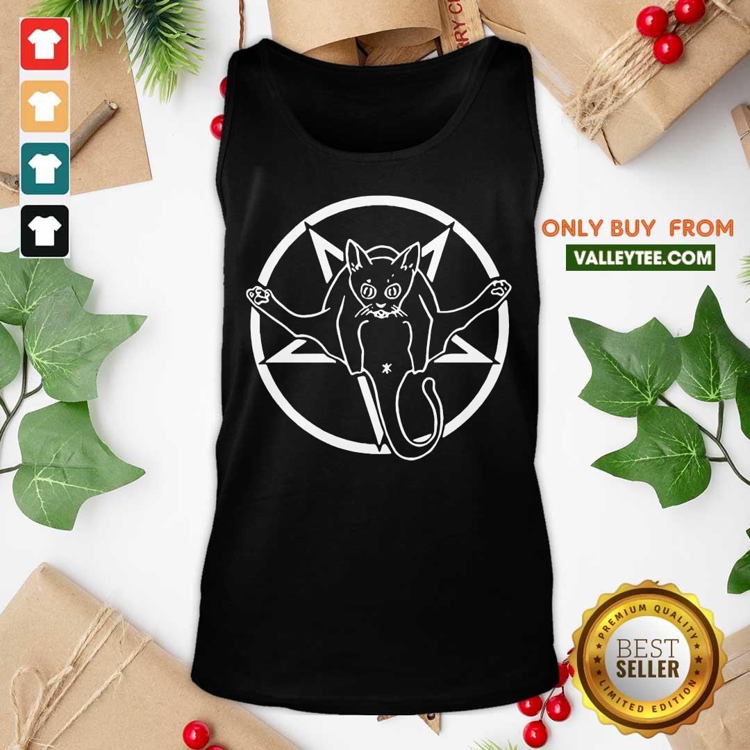 Wicked Grimytee Hail Catan Cat Satan Devil Sign By Finja Shirt - Image 4