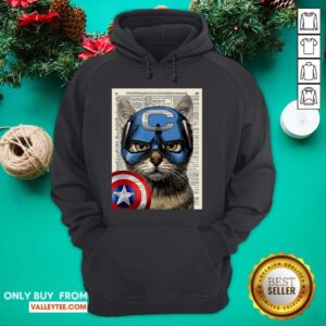 Alternative view of Wonderful Cat Captain America Shirt