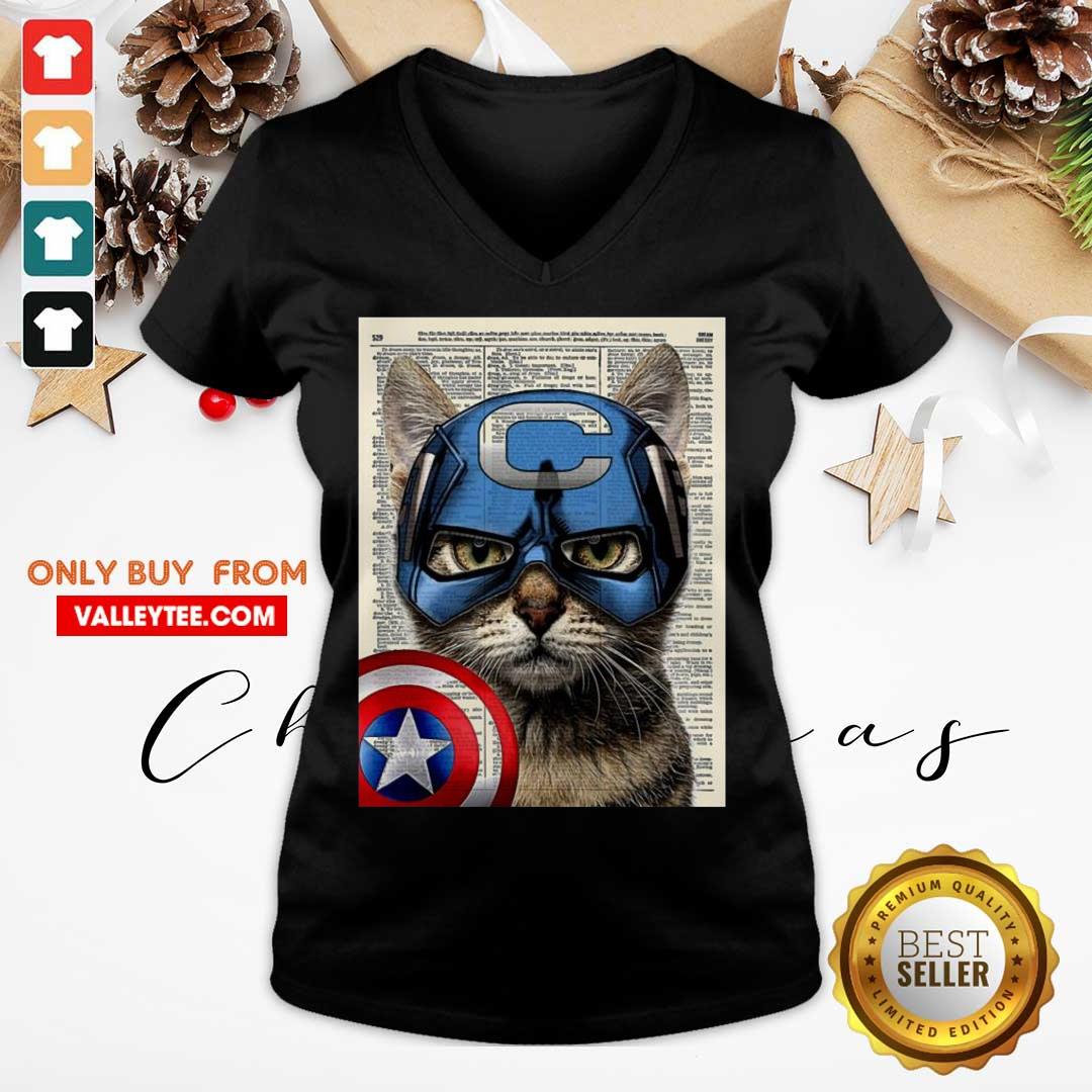 Wonderful Cat Captain America Shirt - Image 3