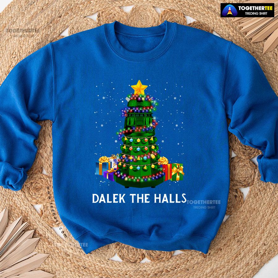 Dalek The Halls Doctor Who Christmas Tree Gift Sweatshirt - Image 10