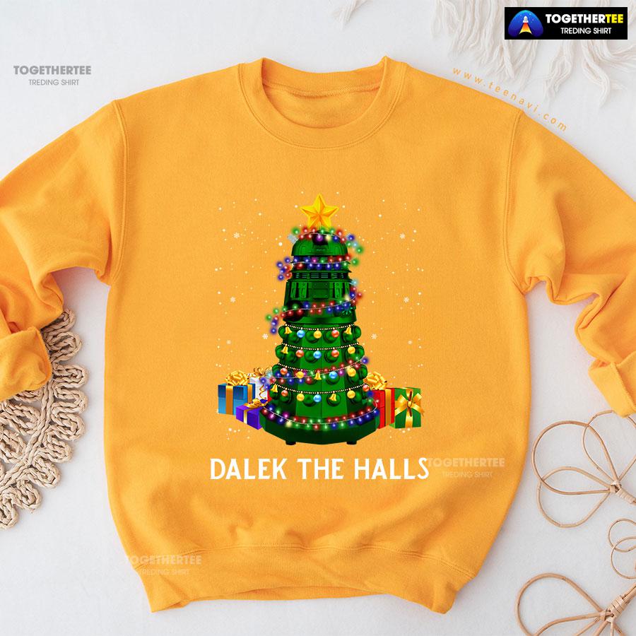 Dalek The Halls Doctor Who Christmas Tree Gift Sweatshirt - Image 11