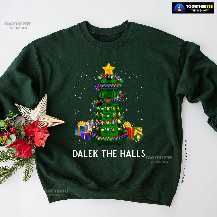Dalek The Halls Doctor Who Christmas Tree Gift Sweatshirt - Image 5