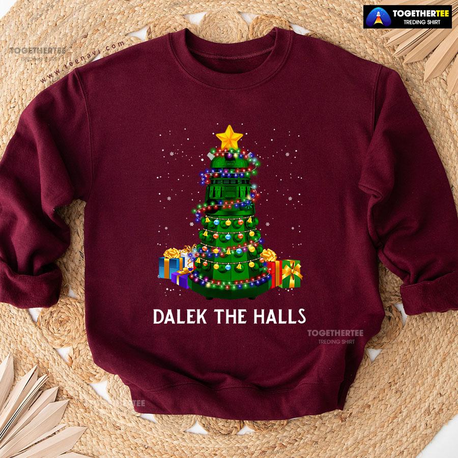 Dalek The Halls Doctor Who Christmas Tree Gift Sweatshirt - Image 6