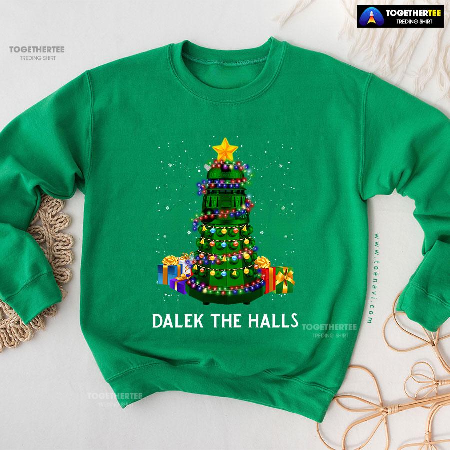 Dalek The Halls Doctor Who Christmas Tree Gift Sweatshirt - Image 7