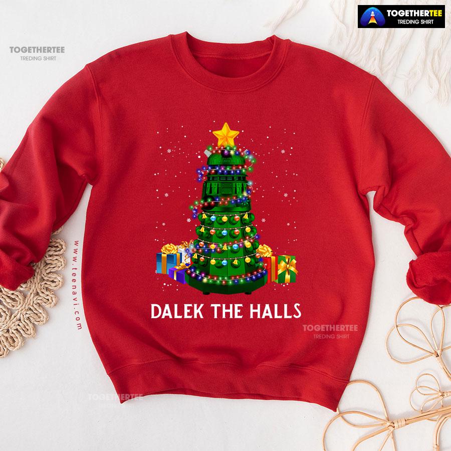 Dalek The Halls Doctor Who Christmas Tree Gift Sweatshirt - Image 8