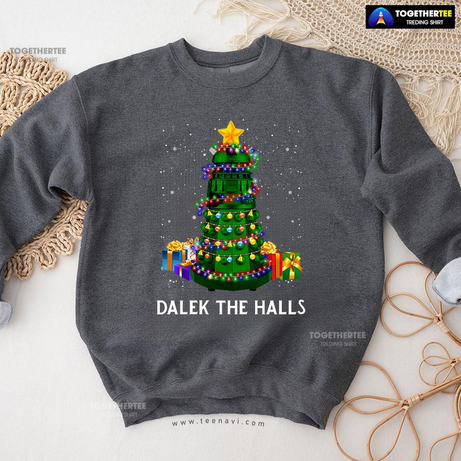 Dalek The Halls Doctor Who Christmas Tree Gift Sweatshirt - Image 9