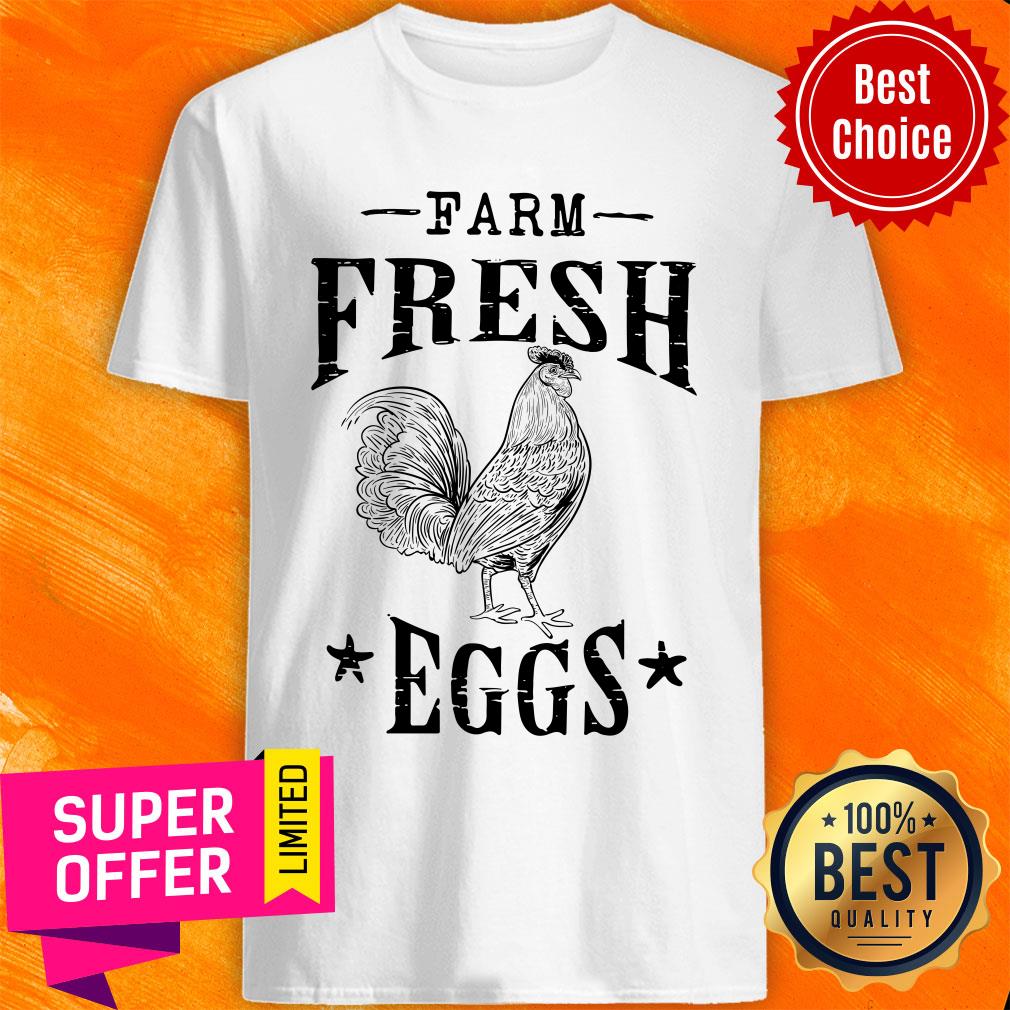 Farm Fresh Eggs From The Farm Graphic Chicken Distressed Shirt