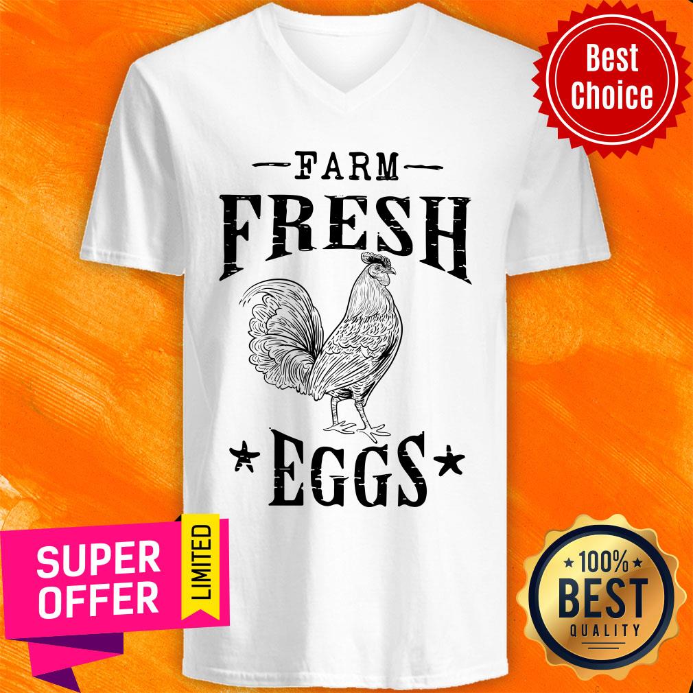 Farm Fresh Eggs From The Farm Graphic Chicken Distressed Shirt - Image 2