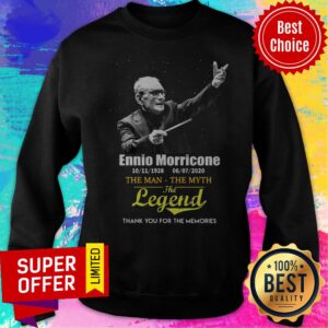 Alternative view of Official Ennio Morricone The Man The Myth The Legend Thank You For The Memories Shirt