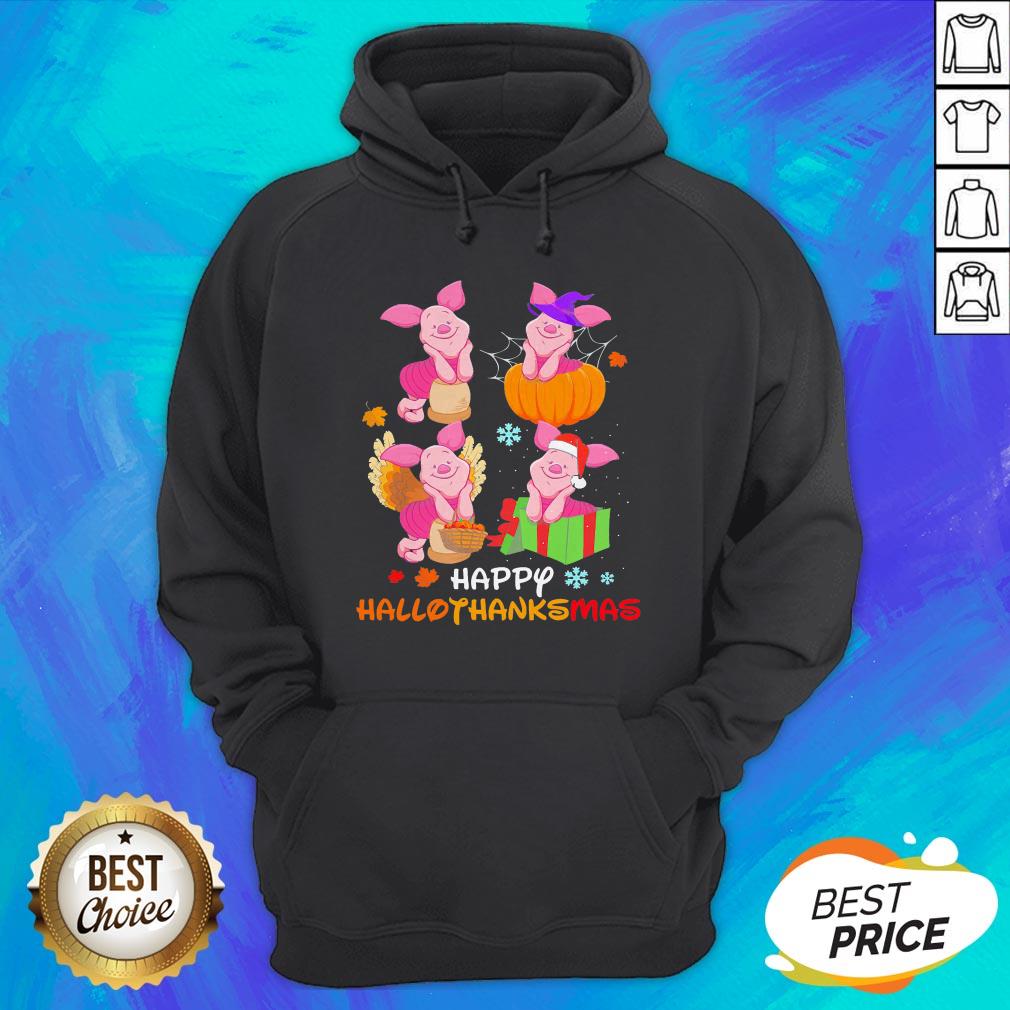 Hot Winnie The Pooh Piglet Happy Hallothanksmas Shirt - Image 3