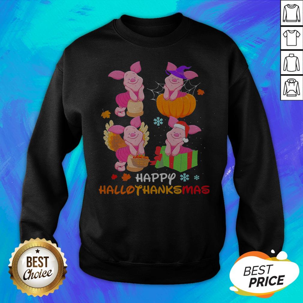 Hot Winnie The Pooh Piglet Happy Hallothanksmas Shirt - Image 2