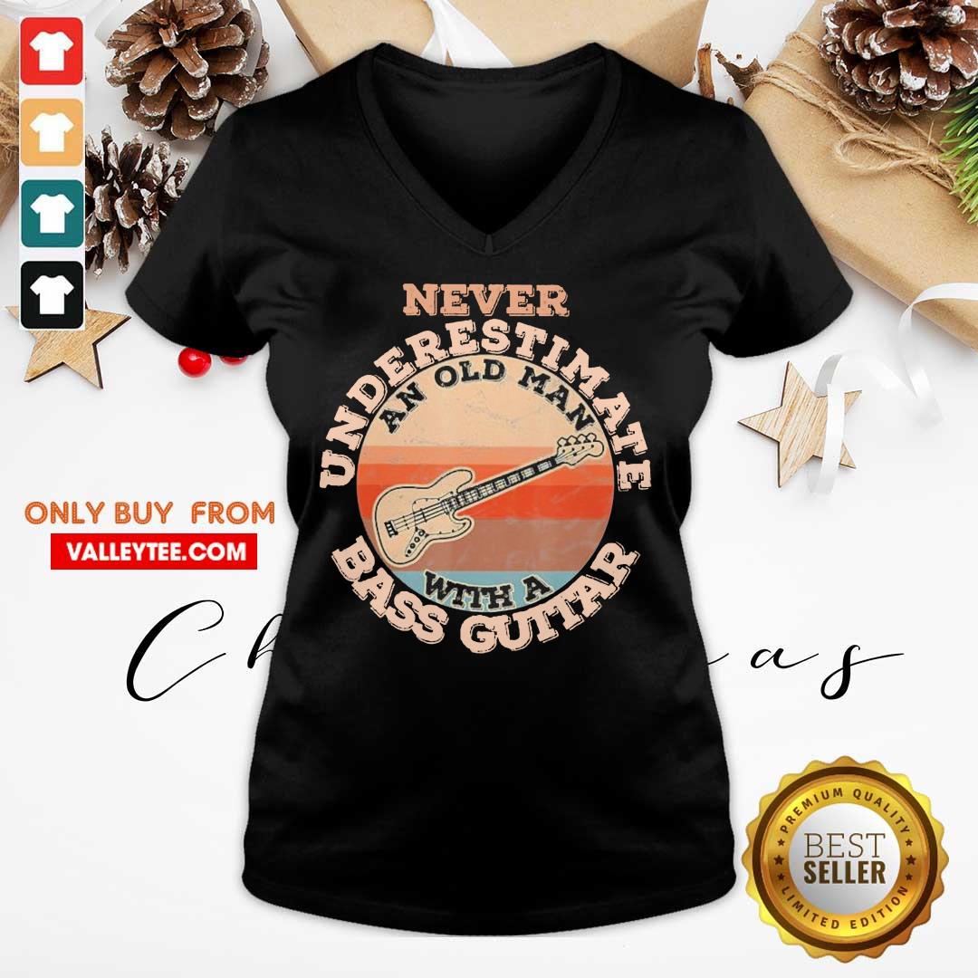 Sweet Never Underestimate An Old Man With A Bass Guitar Vintage Shirt - Image 5