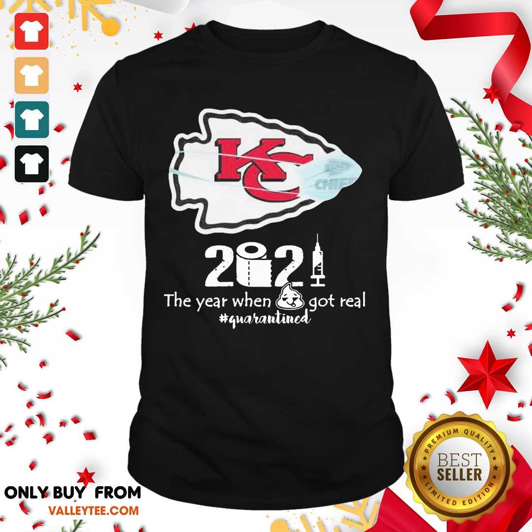 Top Kansas City Chiefs Face Mask 2021 The Year When Shit Got Real Quarantined Shirt