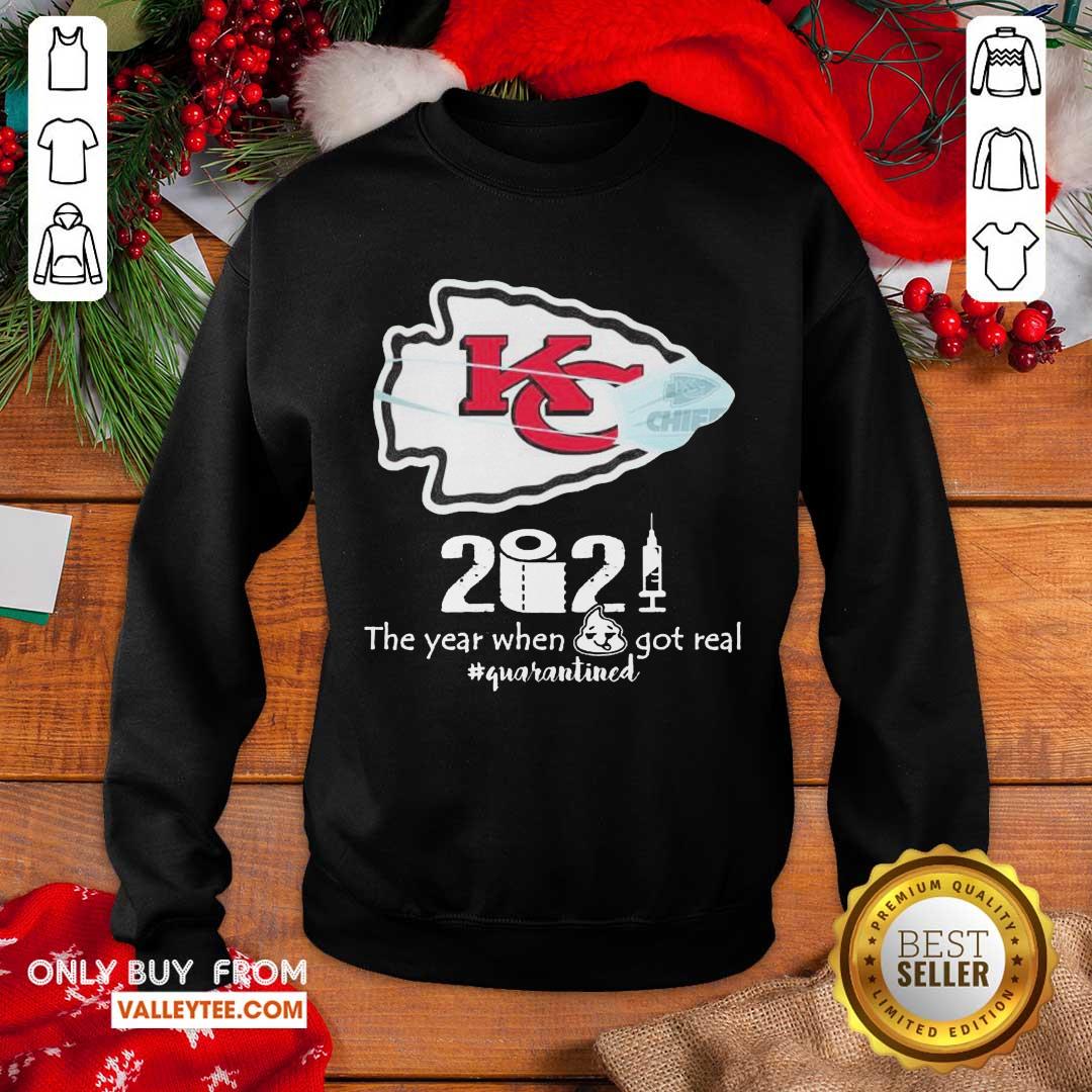 Top Kansas City Chiefs Face Mask 2021 The Year When Shit Got Real Quarantined Shirt - Image 4