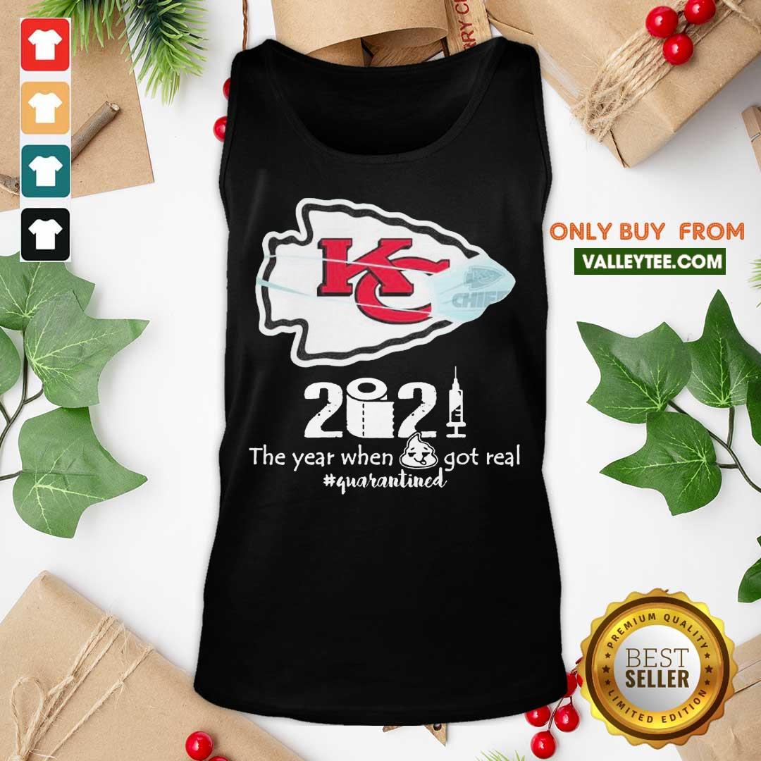 Top Kansas City Chiefs Face Mask 2021 The Year When Shit Got Real Quarantined Shirt - Image 3