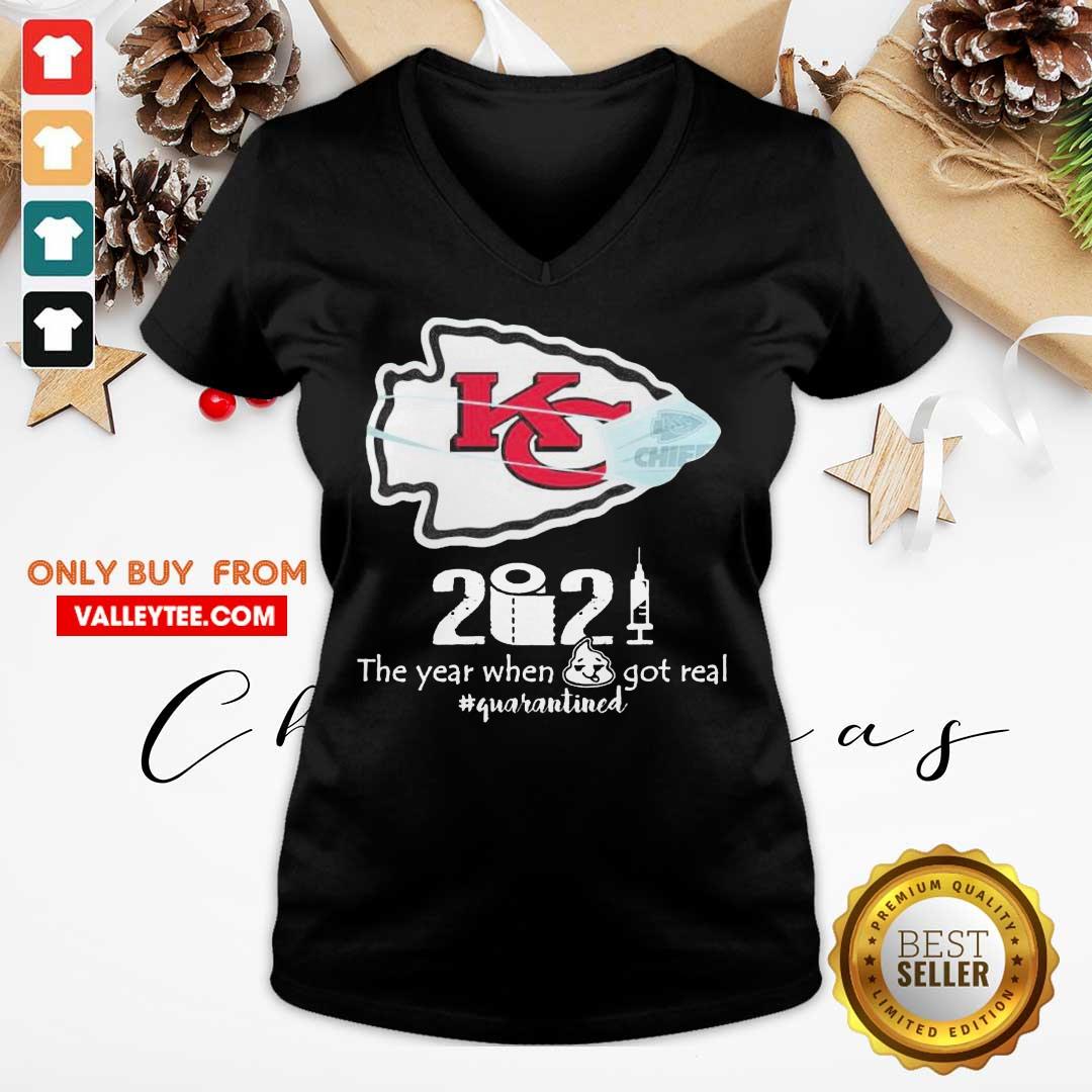 Top Kansas City Chiefs Face Mask 2021 The Year When Shit Got Real Quarantined Shirt - Image 5