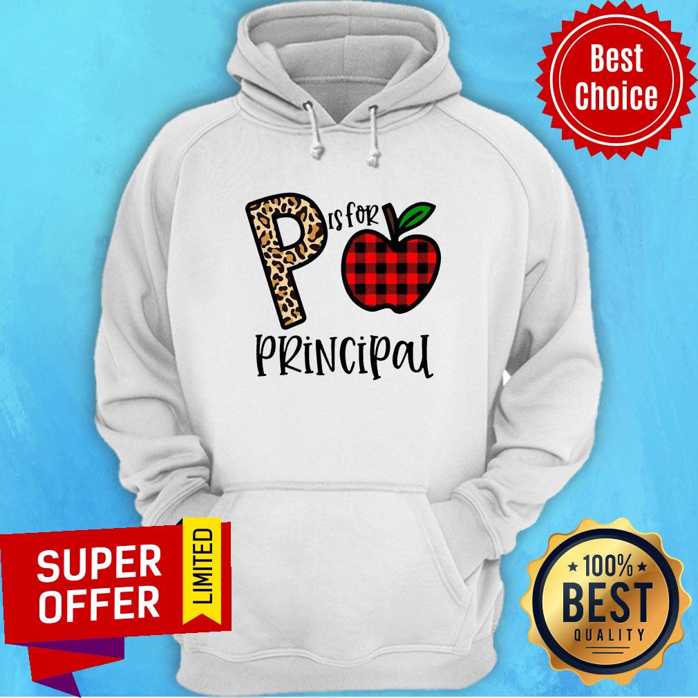 Awesome P Leopard Is For Teacher Principal Apple Shirt - Image 3
