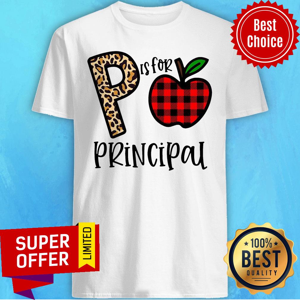 Awesome P Leopard Is For Teacher Principal Apple Shirt