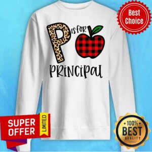 Alternative view of Awesome P Leopard Is For Teacher Principal Apple Shirt