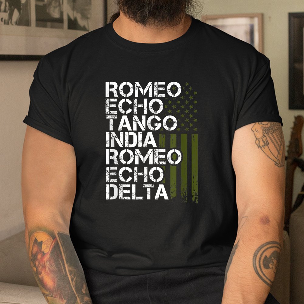 Retired Military Phonetic Alphabet Retirement Shirt - Image 3