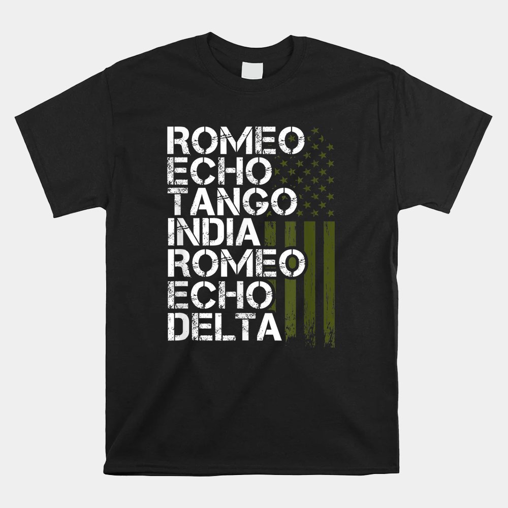 Retired Military Phonetic Alphabet Retirement Shirt - Image 4