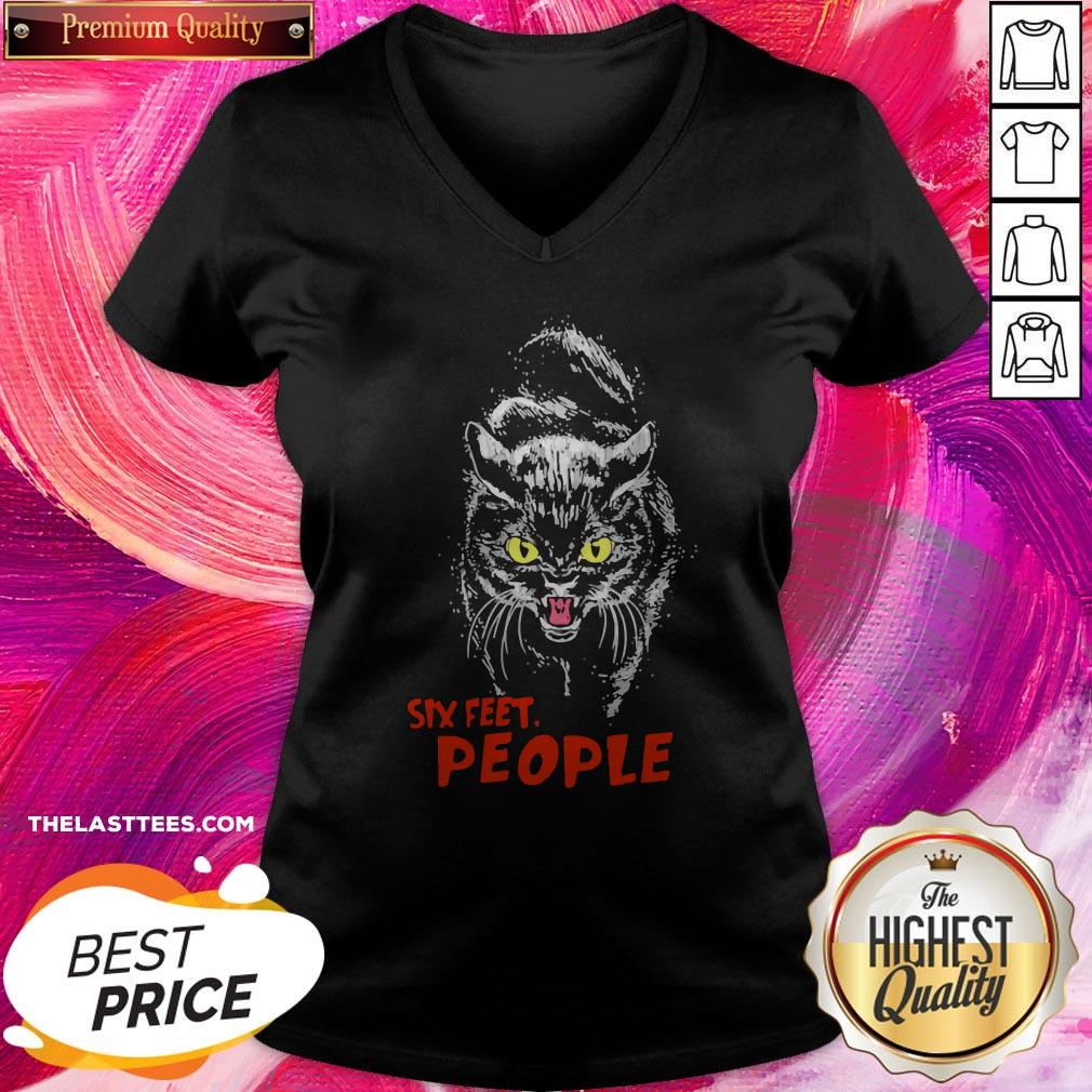 Super Nice Black Cat Six Feet People Shirt - Image 2