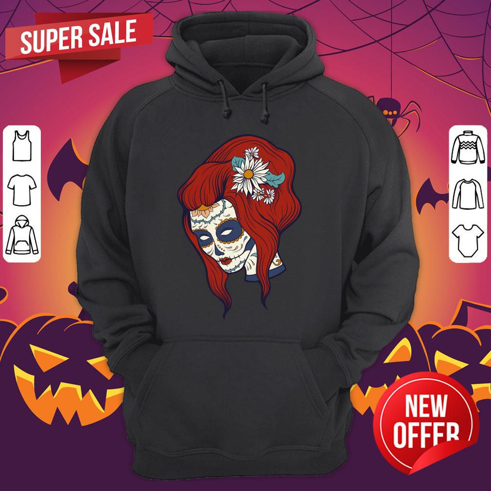 Sugar Skull Woman Day Of The Dead Dia De Los Muertos Shirt - Image 3