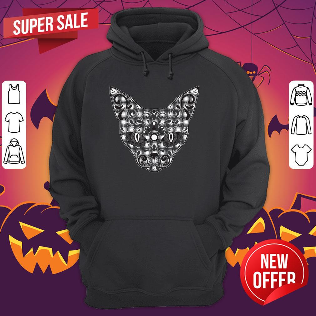 Vecta Cat Sugar Skull Dia De Los Muertos Day Dead Shirt - Image 3