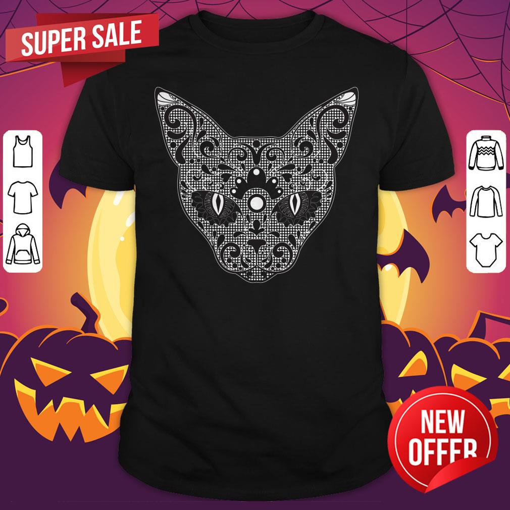 Vecta Cat Sugar Skull Dia De Los Muertos Day Dead Shirt