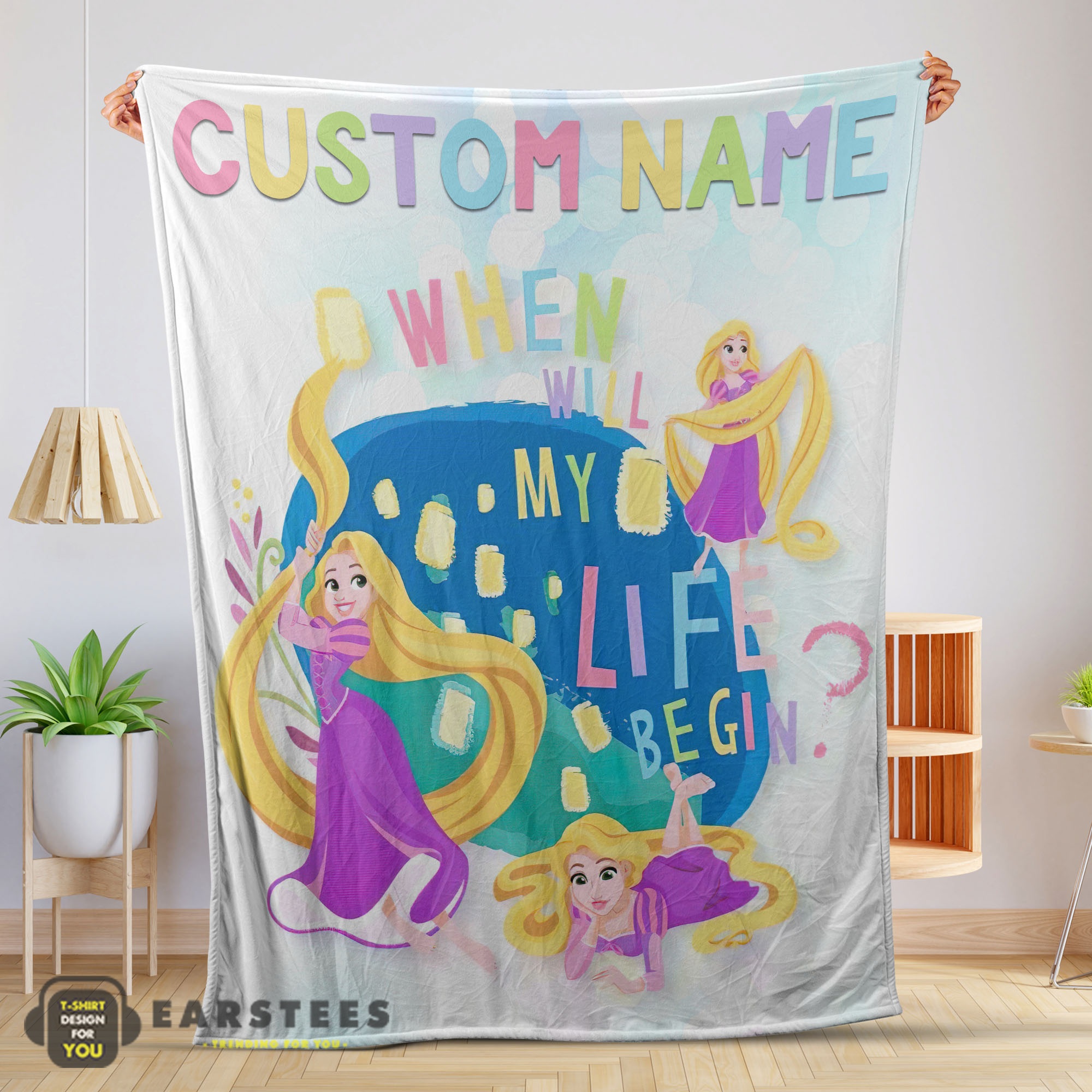 Good Disney Long Hair Princess Rapunzel Princess Blanket Fleece Customized Blanket