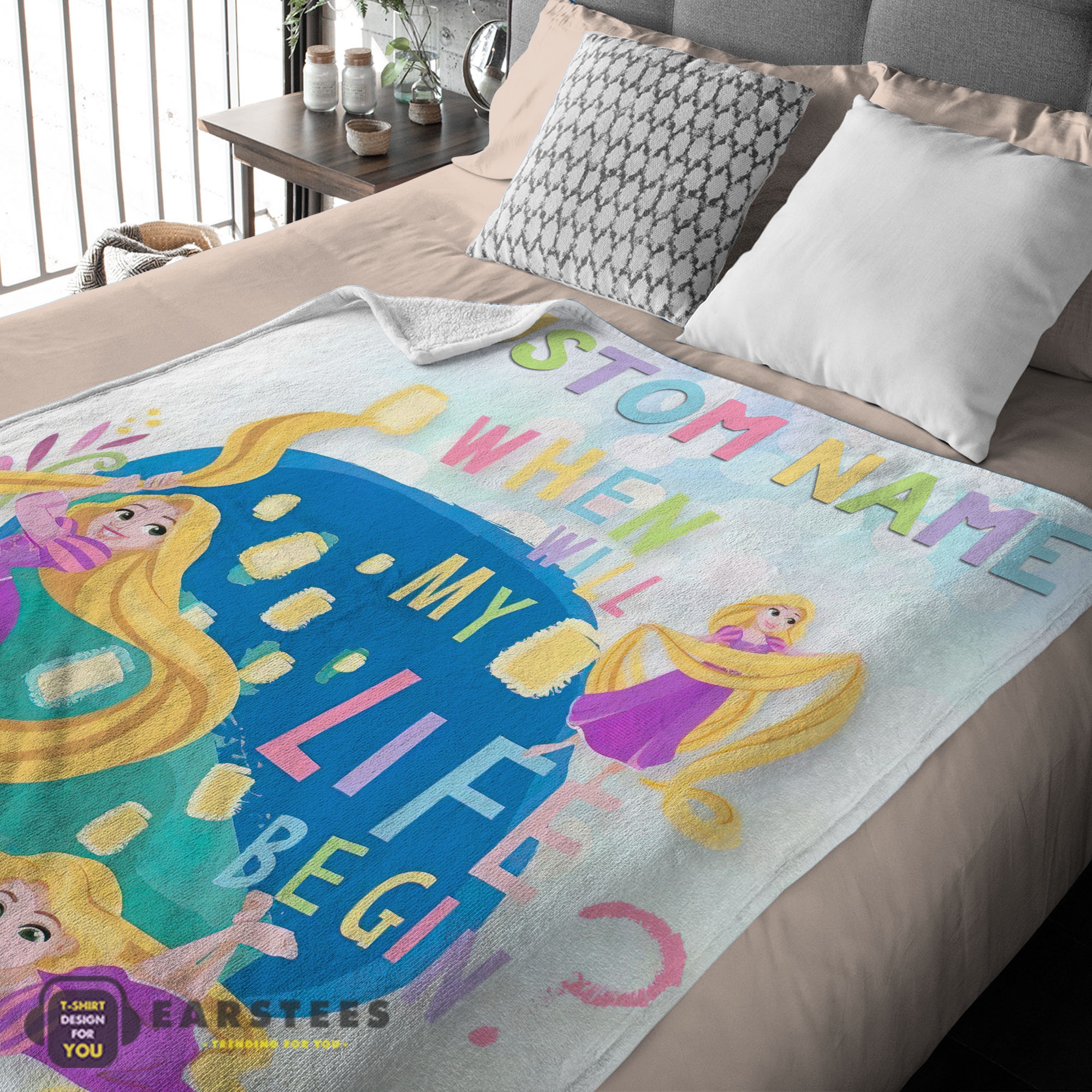 Good Disney Long Hair Princess Rapunzel Princess Blanket Fleece Customized Blanket - Image 2