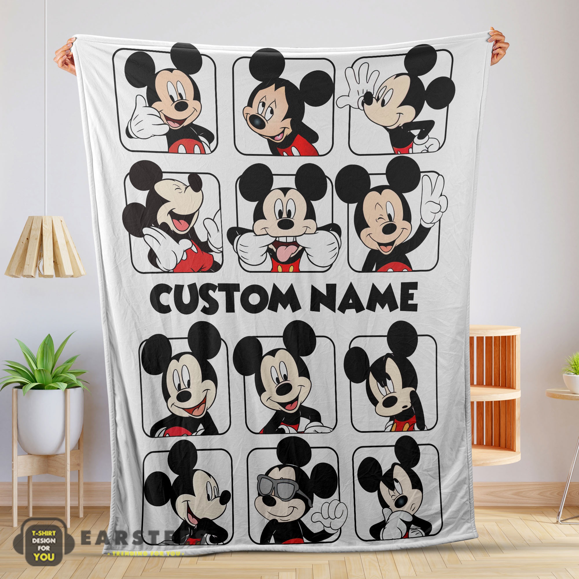 Good Disney Mickey And Friends Mickey Mouse Moods Blanket – Customize Blanket