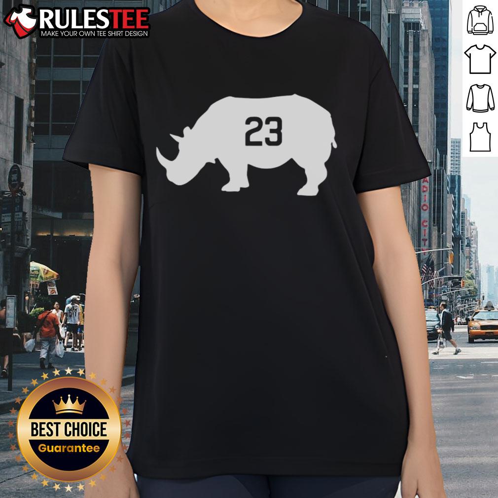Original Ryne Sandberg Chicago Cubs Baseball The Ryno Rhino 23 Memorial T-Shirt - Image 3