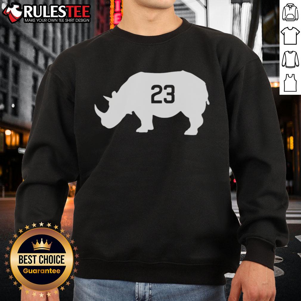 Original Ryne Sandberg Chicago Cubs Baseball The Ryno Rhino 23 Memorial T-Shirt - Image 5