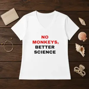 Alternative view of Funny Peta No Monkeys Better Science Shirt