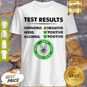 Awesome Test Results Coronavirus Weed Alcohol Negative Positive Shirt