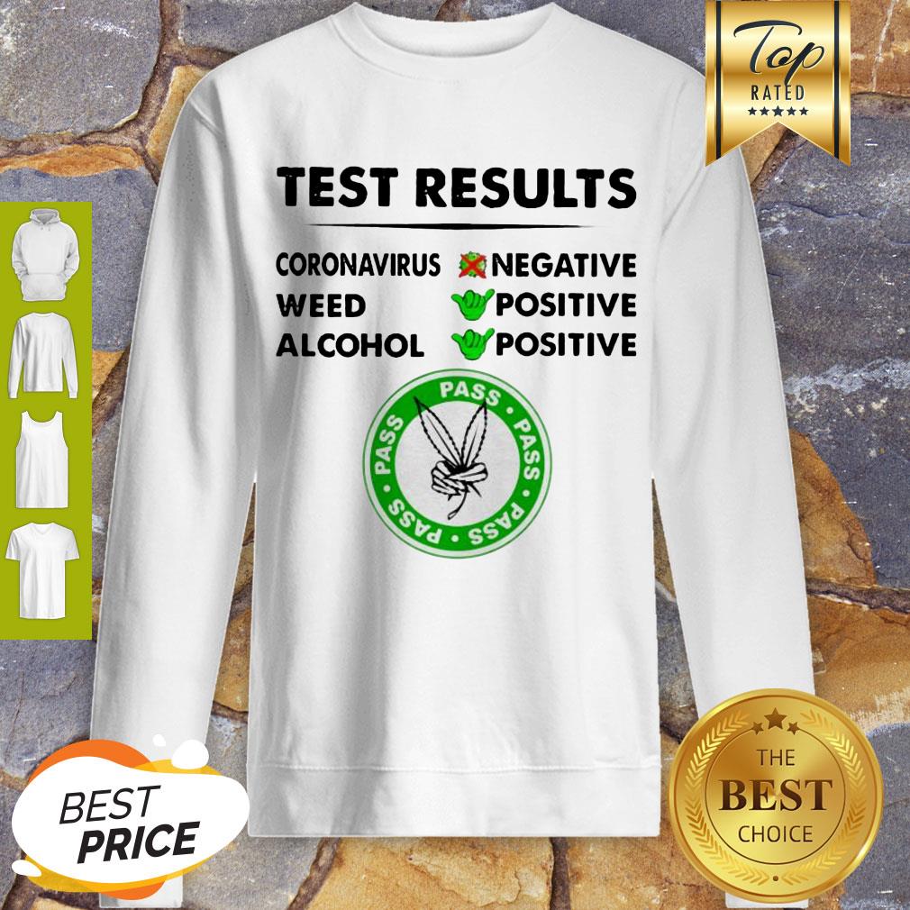 Awesome Test Results Coronavirus Weed Alcohol Negative Positive Shirt - Image 5
