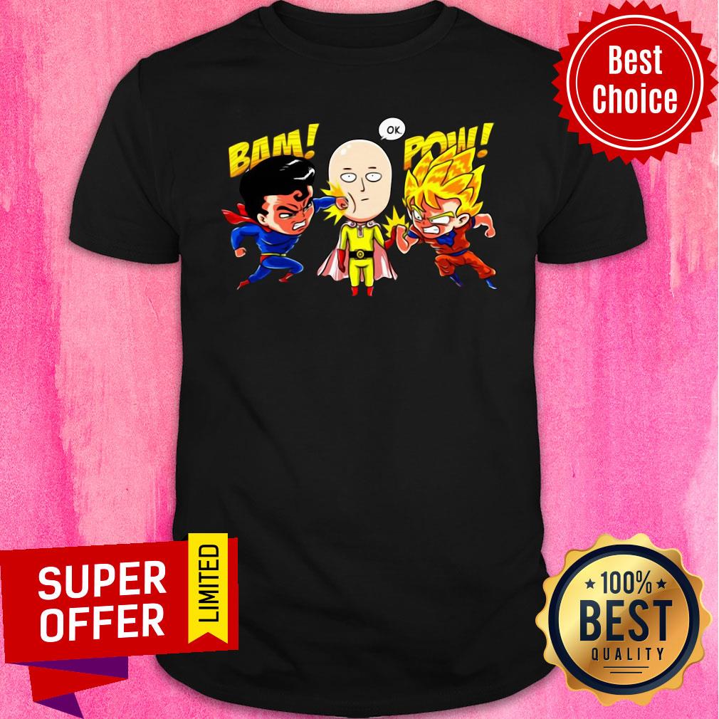 Nice Saitama Vs Superman And Goku Shirt