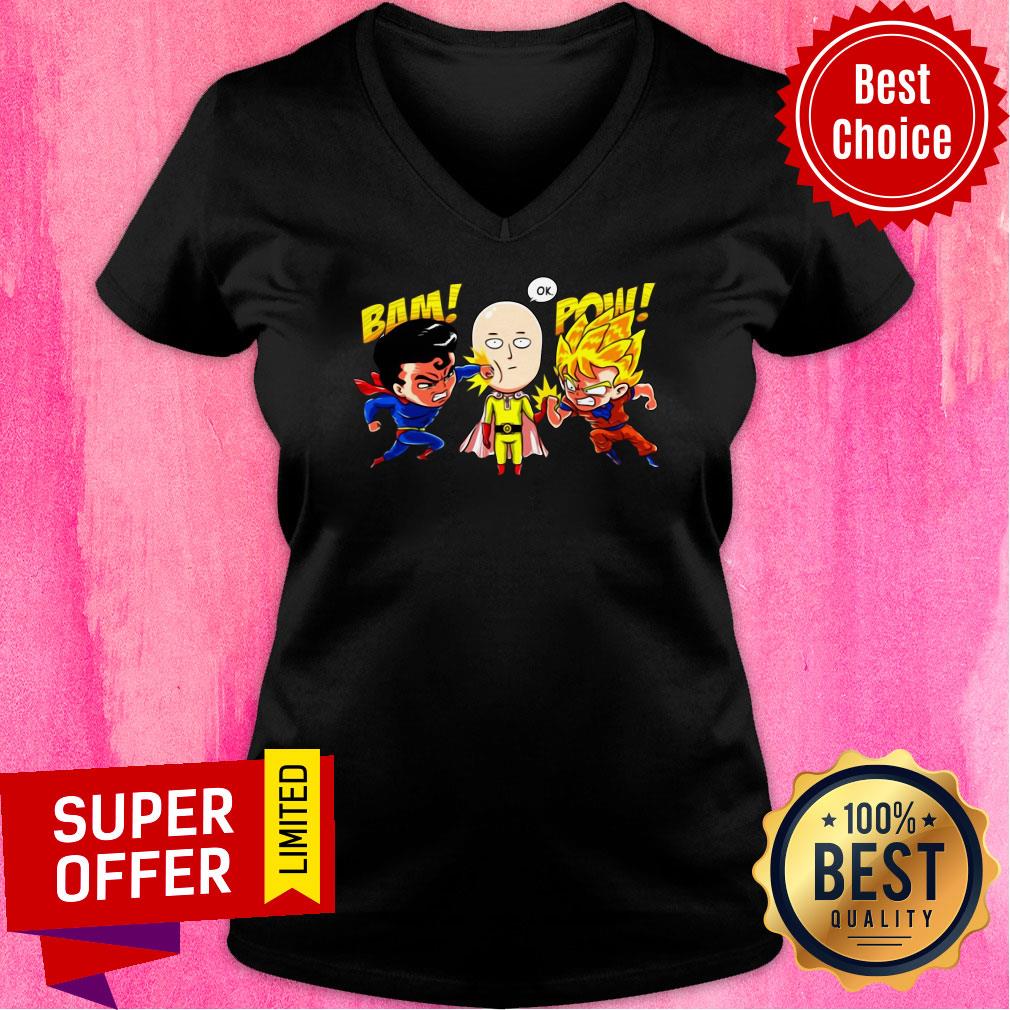 Nice Saitama Vs Superman And Goku Shirt - Image 5