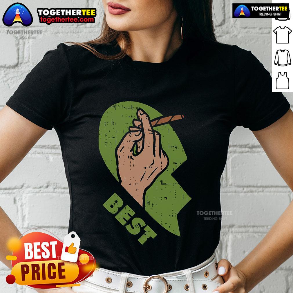 Top Best Buds Weed Heart Matching Couple T-Shirt - Image 3