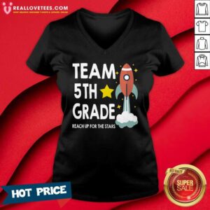 Alternative view of Team 5th Grade Reach Up For The Stars Rocket Shirt