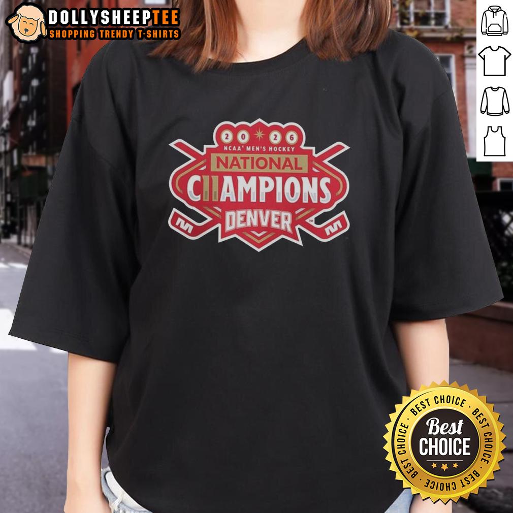 Hot Denver Pioneers 2026 NCAA Frozen Four Men's Ice Hockey National Champions T-Shirt - Image 3