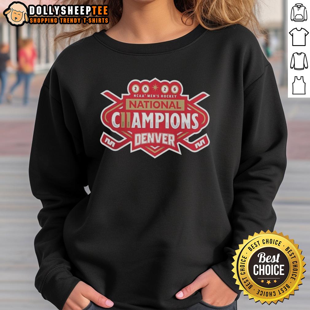 Hot Denver Pioneers 2026 NCAA Frozen Four Men's Ice Hockey National Champions T-Shirt - Image 5