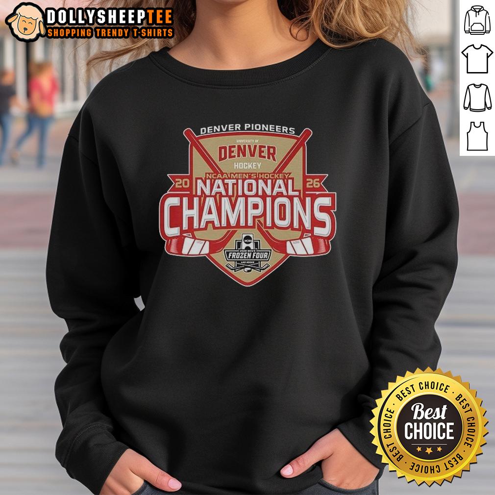 Hot Denver Pioneers 2026 NCAA Ice Hockey National Champions T-Shirt - Image 5